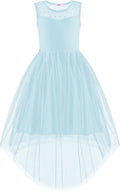 Arshiner Girls Tulle High Low Dress with Belt - Elegant Party Wear Its