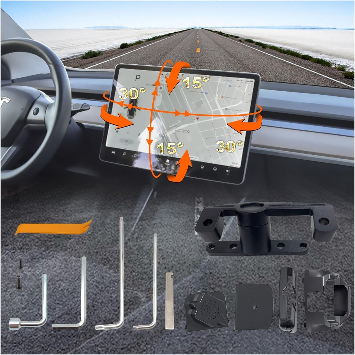 Tesla Model 3 Model Y Screen Swivel Mount for Navigation Use