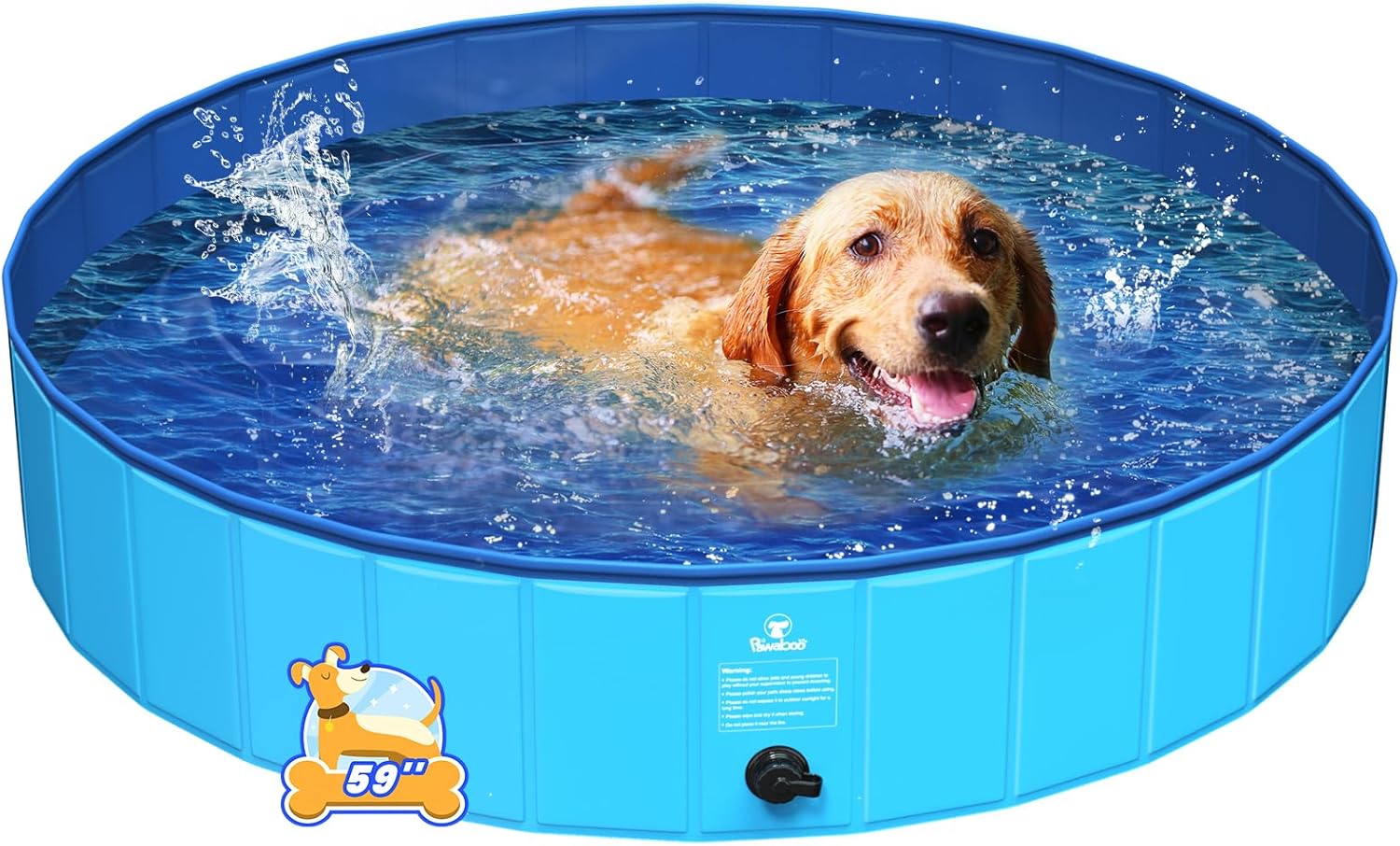 Pawaboo Foldable Large Dog Pool for Summer Fun and Bathing