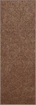 Pet Friendly Solid Color Area Rugs Brown 2 ft x 12 ft Runner - Stain