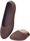 Womens Knit Ballet Flats Slip On - Breathable Memory Foam Comfort