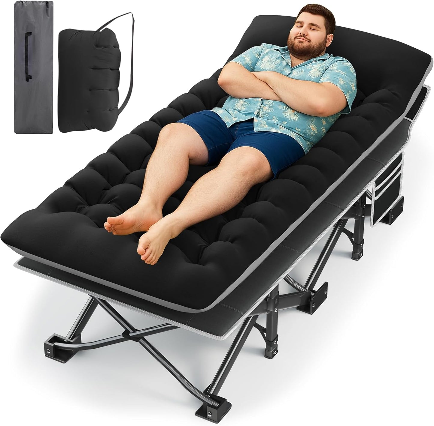 HABUTWAY Camping Cot with Mattress for Comfortable Sleep