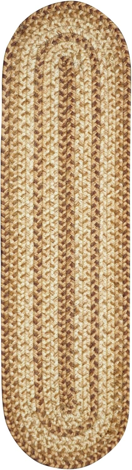 Cookie Dough Jute Braided Oval Table Runner for Rustic Decor