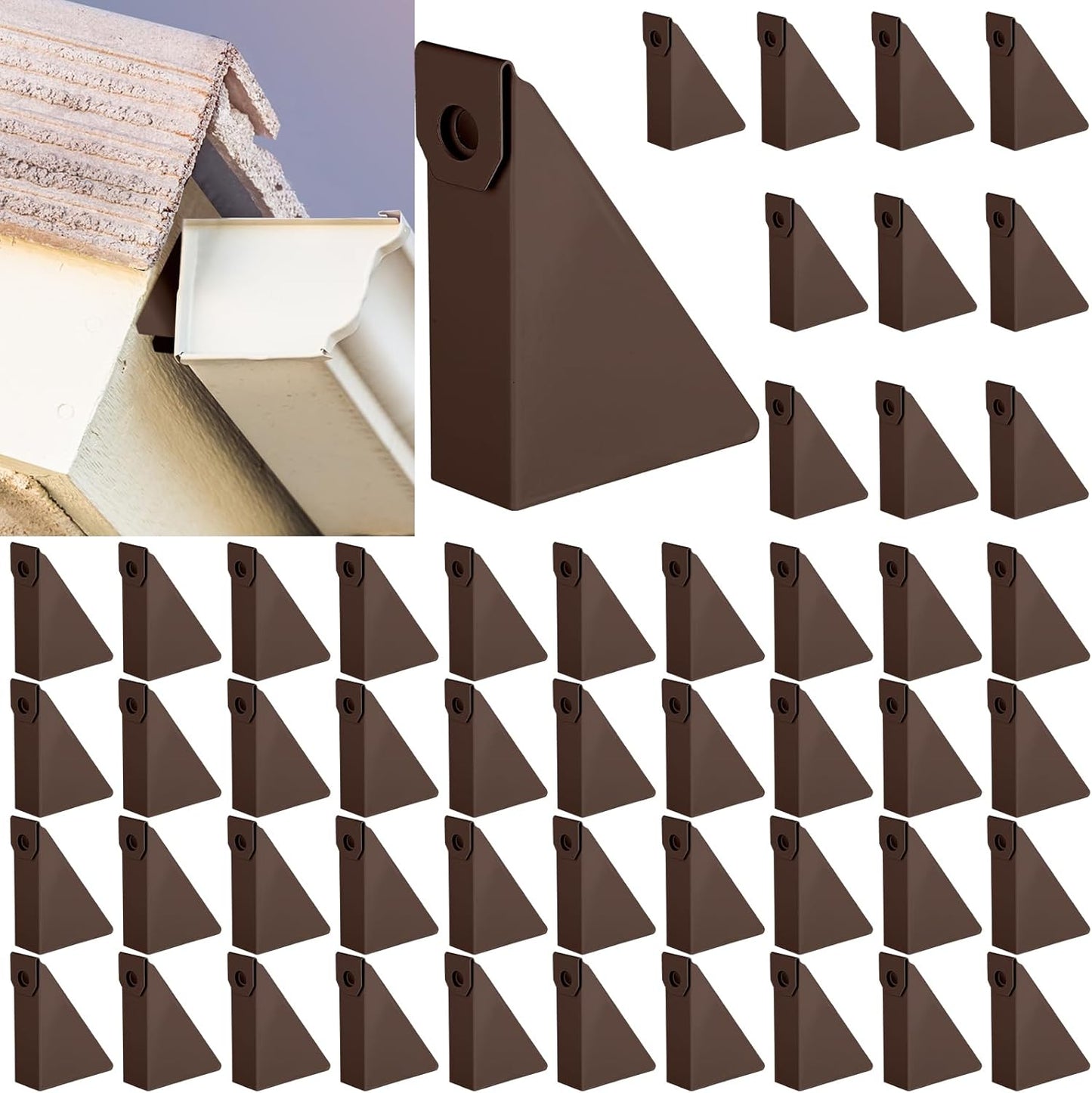50pcs Aluminum Gutter Wedges for 5-inch K-Style Gutters