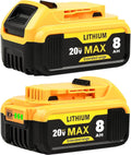 Replacement for Dewalt 20V Max Battery 8.0Ah - Long Run Time