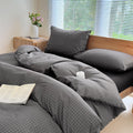 NSNLGSGC Gray Plaid Duvet Cover Set Queen for Cozy Nights