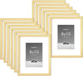 8x10 inch Picture Frame with 5x7 Removable Mat - Gold, 12 Pack
