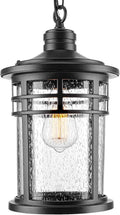 Darkaway Large Outdoor Pendant Light, 15in Black - Weather Resistant