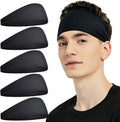 Sports Headbands for Men (5 Pack) - Moisture Wicking Sweatbands