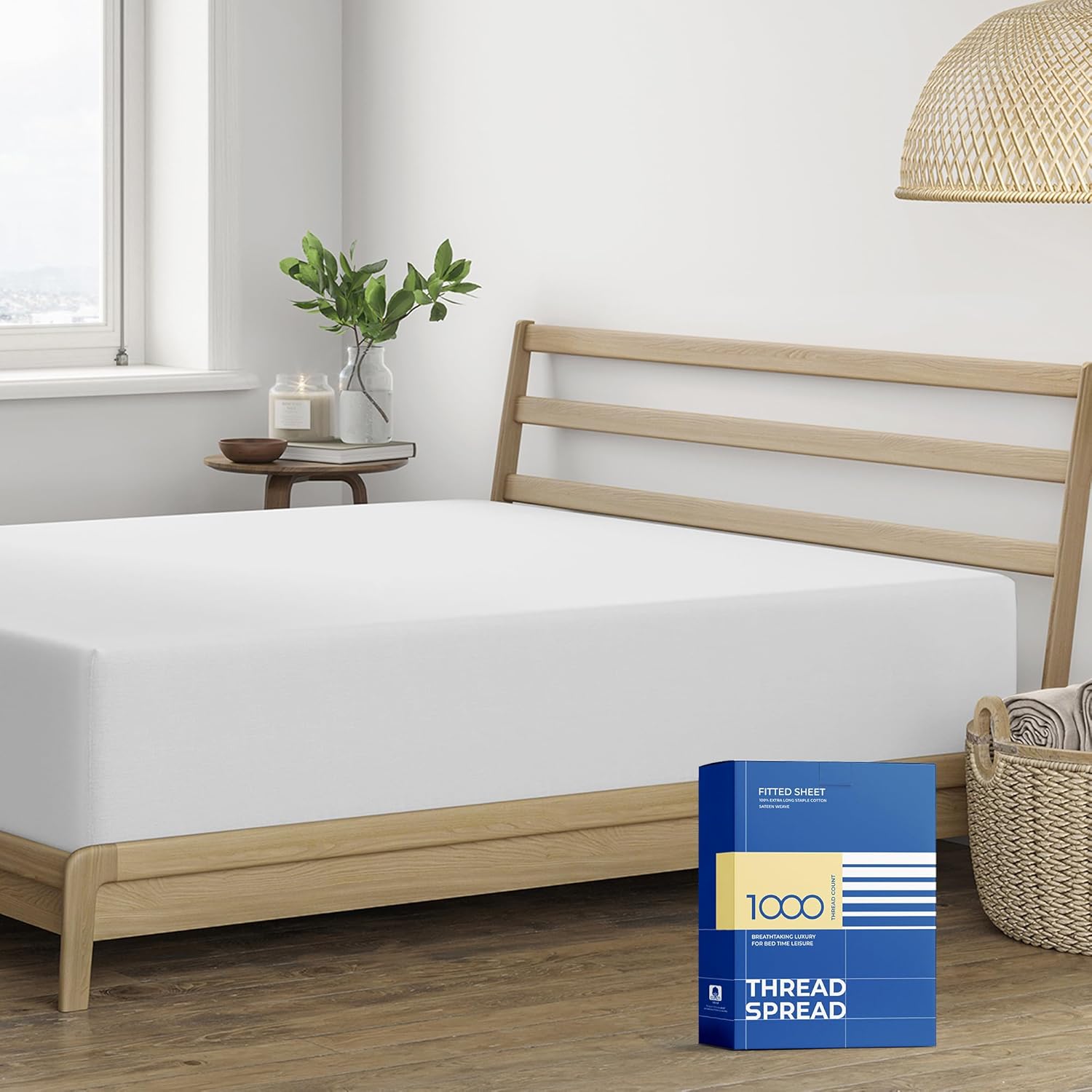 100% Egyptian Cotton King Size Fitted Sheet for Ultimate Comfort