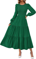 KIRUNDO Long Sleeve Maxi Dress Perfect for Wedding Celebrations