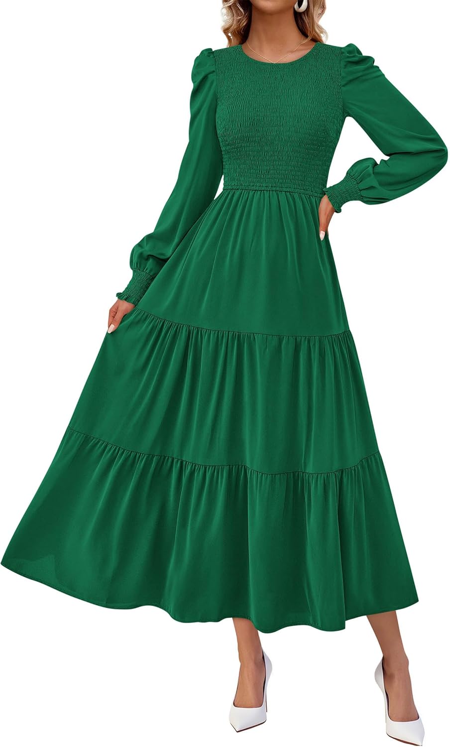 KIRUNDO Long Sleeve Maxi Wedding Guest Dress for Women 2025