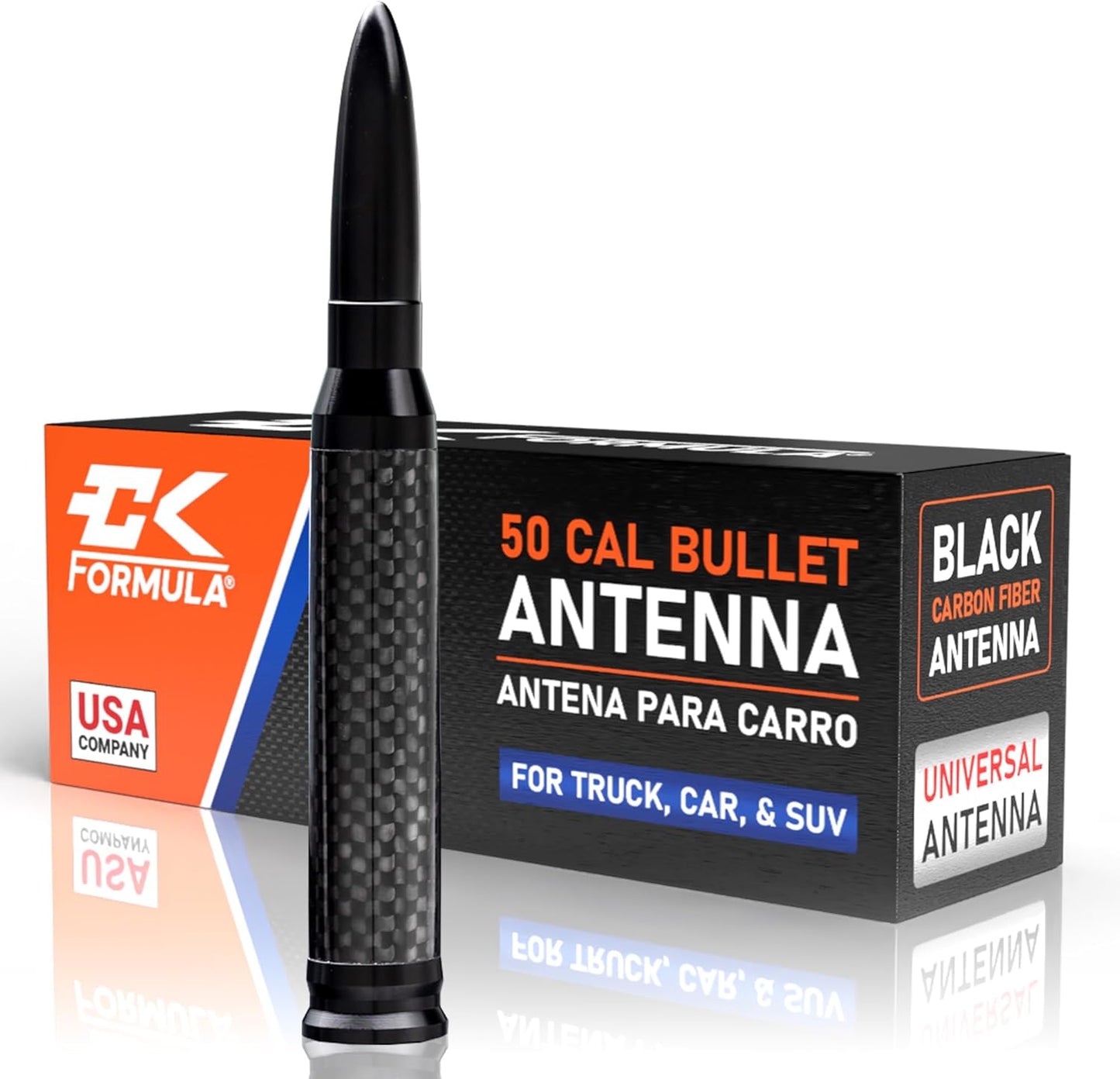 Universal Carbon Fiber 50 Cal Bullet Antenna for Trucks & SUVs