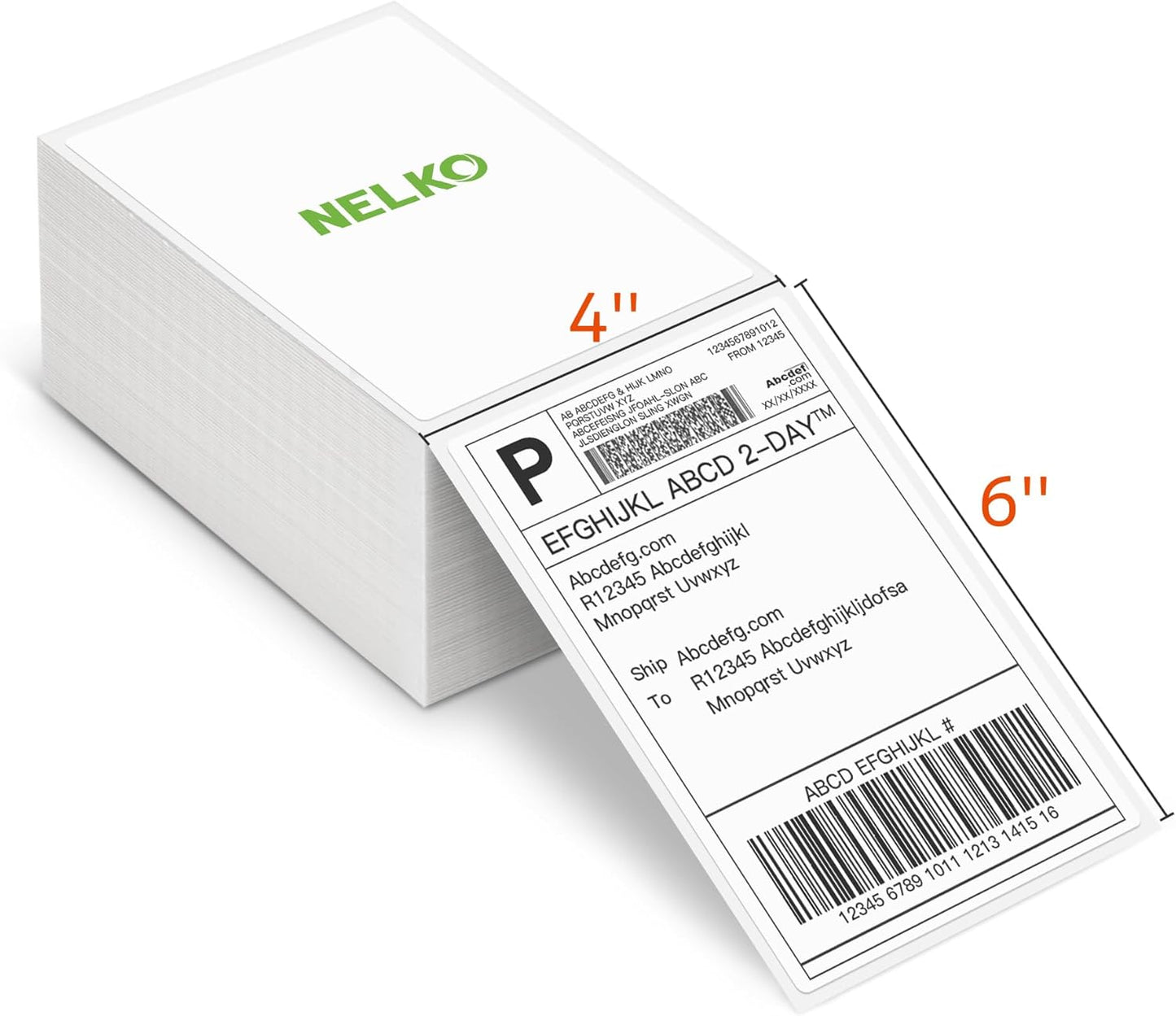 Nelko 4x6 Shipping Labels: 500 Fan-Fold Pack, Strong Adhesive