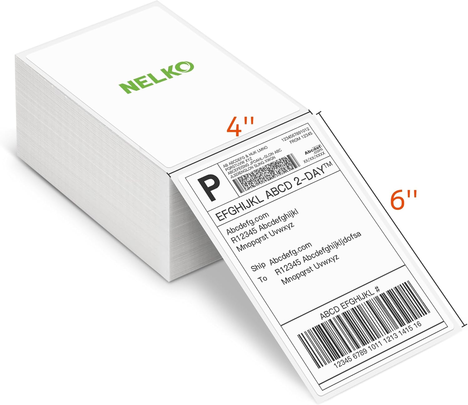 Nelko 4x6 Shipping Labels: 500 Fan-Fold Pack, Strong Adhesive