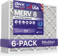 BNX TruFilter 20x23x1 MERV 8 Air Filter 6-Pack - Dust & Pet Defense