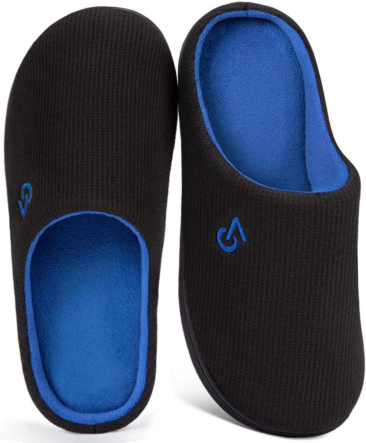 VeraCosy Men's Two-Tone Memory Foam House Slippers for Comfort