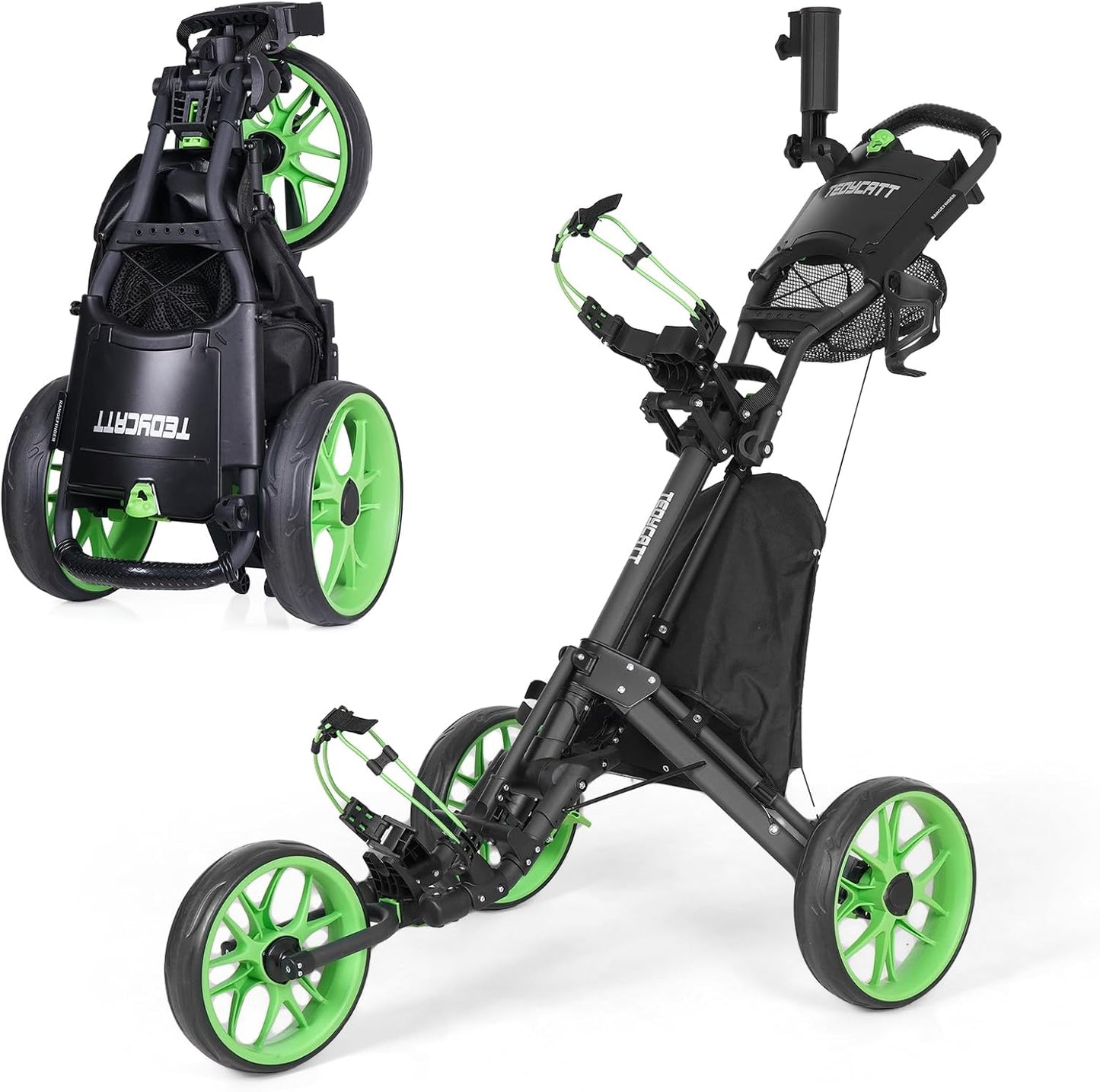 Lightweight Compact 4 Wheel Golf Push Cart for Easy Transport