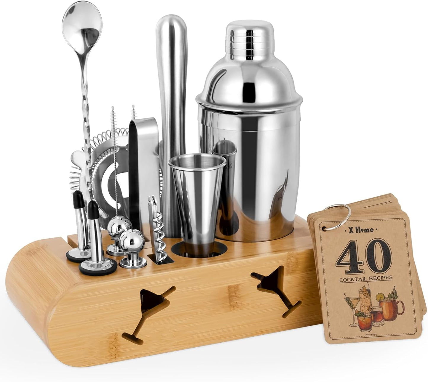 Premium Bartender Kit for Easy Cocktails | Complete Set with Stand