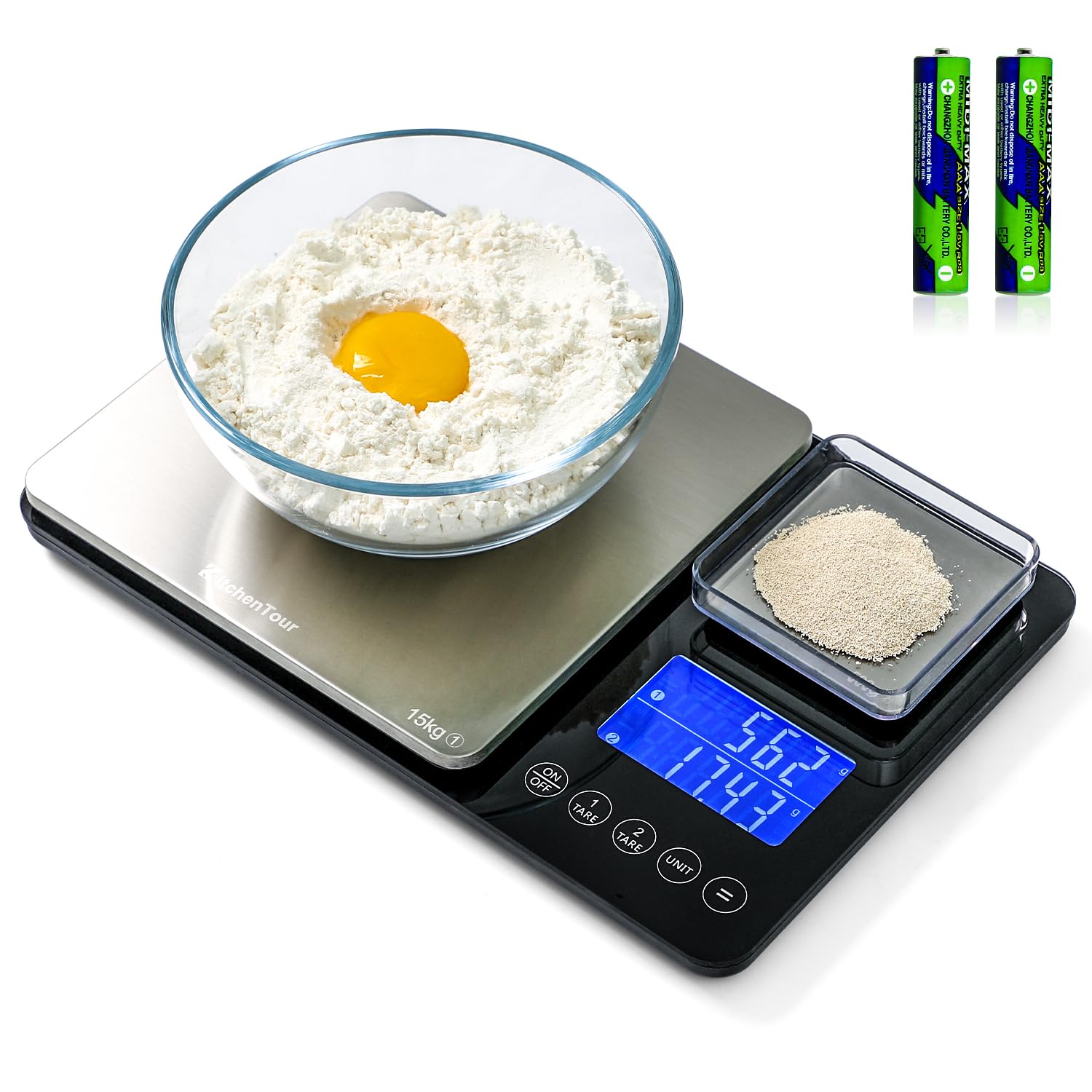 KitchenTour Dual Platform Digital Kitchen Scale for Precision Cooking