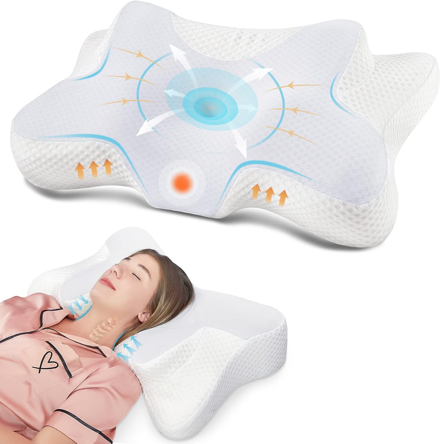 DONAMA Cervical Neck Pillow for Pain Relief and Comfort