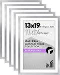13x19 Picture Frame Set of 5 - Polished Plexiglass Silver Gallery