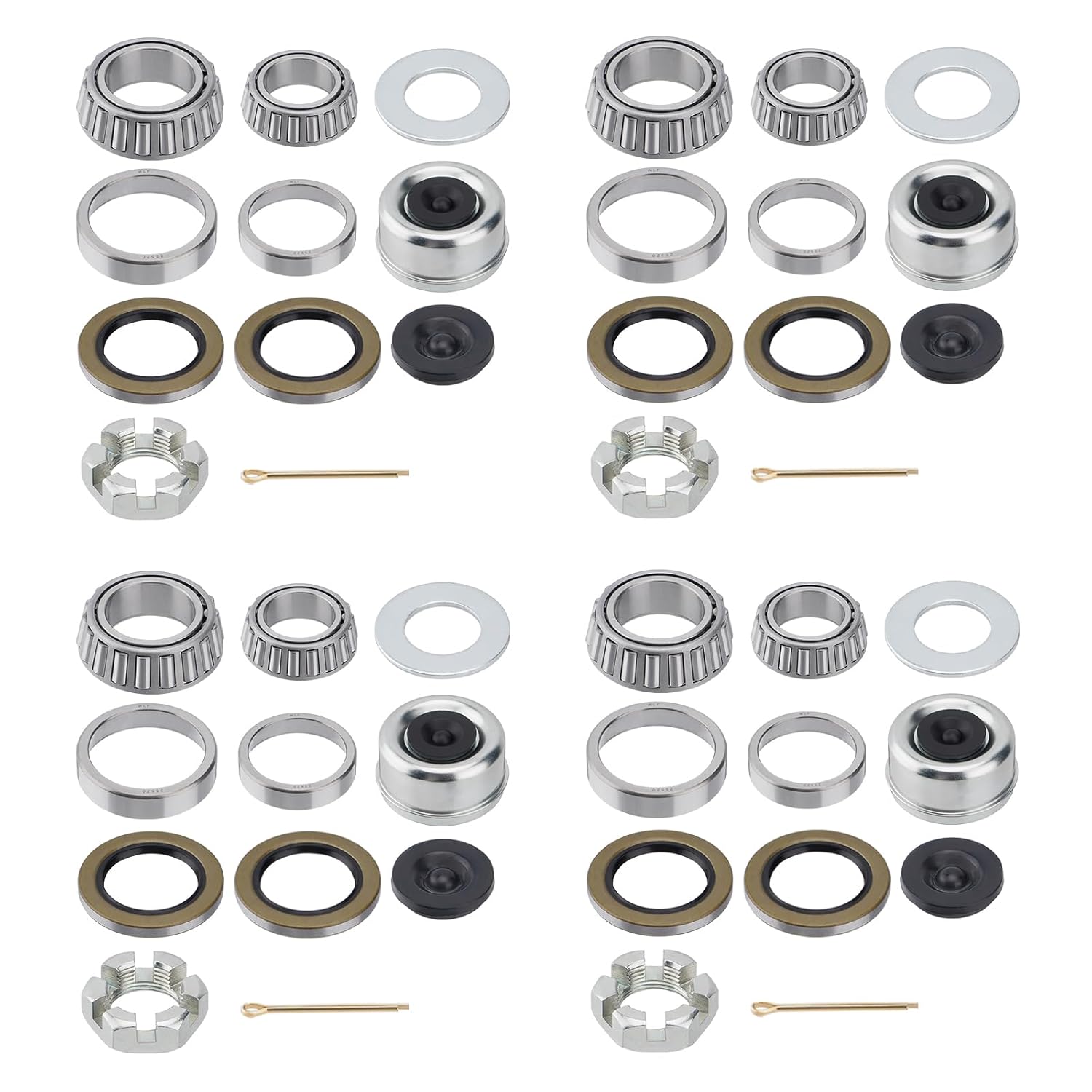 4 Sets Boat Trailer Axles Bearing Kits for 5200-7000 lb Trailers