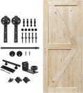 Unfinished British Brace Knotty Barn Door 38in x 84in - Ready to Stain