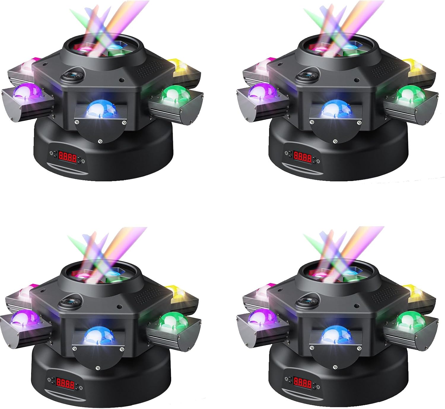 4-Pack Moving Head DJ Lights for Parties and Events