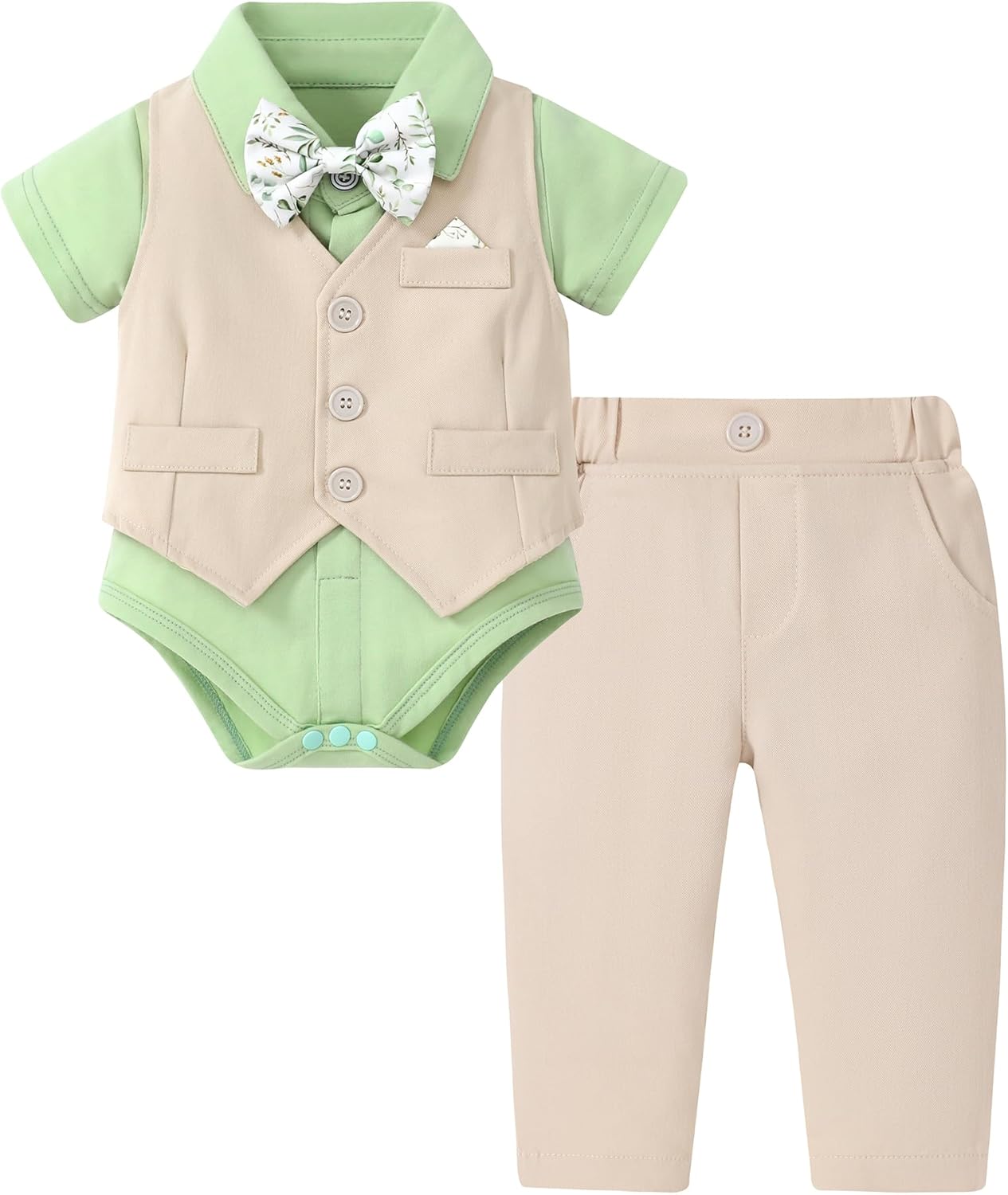 DISAUR Baby Boy Clothes 4PCS Gentleman Dress Suit Set for Kids