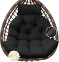 Outdoor Hanging Egg Chair Cushion Replacement Black - Thick Waterproof