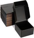 Small Shipping Boxes 6x6x4 in (25 Pack) - Sturdy Black Corrugated