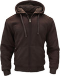Sherpa Lined Hoodies for Men Heavyweight Full Zip Up Sweatshirt Fleece