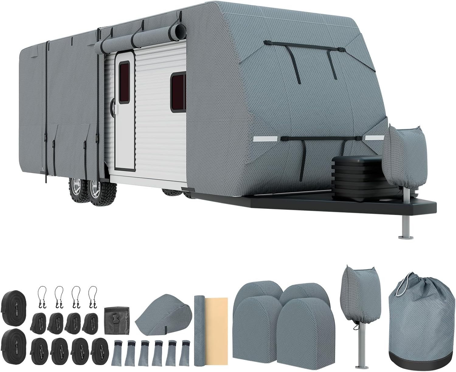 Mofeez Travel Trailer RV Cover 18ft-20ft Waterproof Windproof