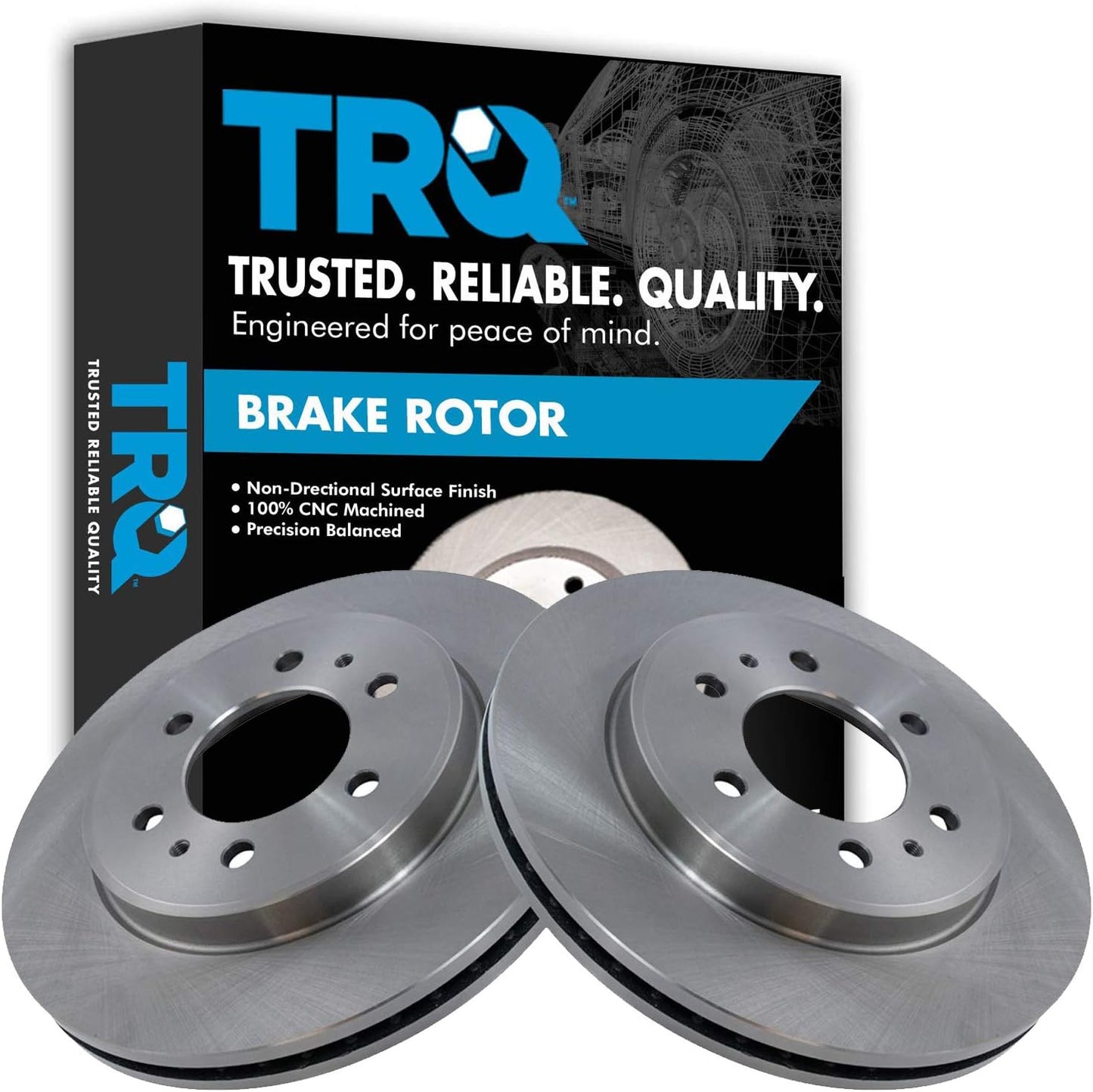 TRQ Front Brake Rotors Set Vented for 2009 Ford F-150