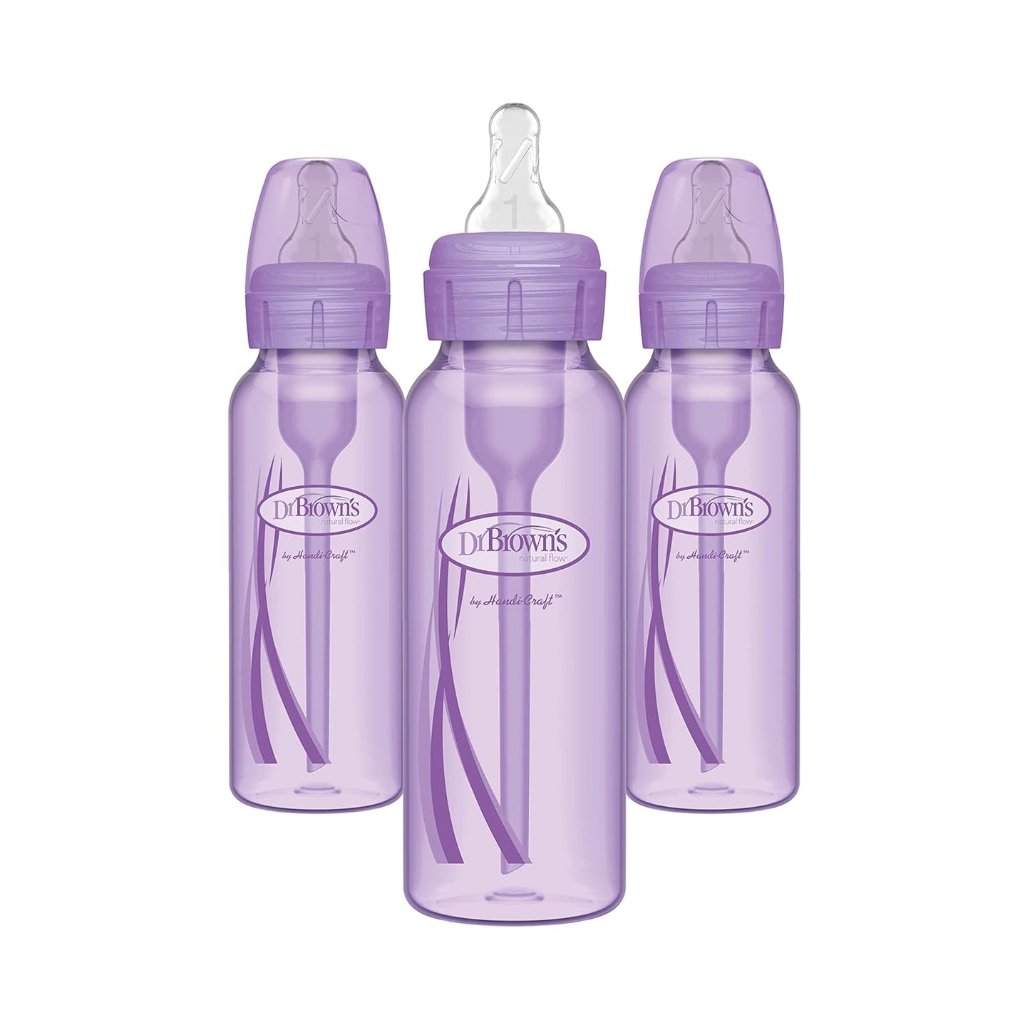 Dr. Brown's Anti-Colic Baby Bottles 8oz 3-Pack - Gentle Slow Flow Nipple