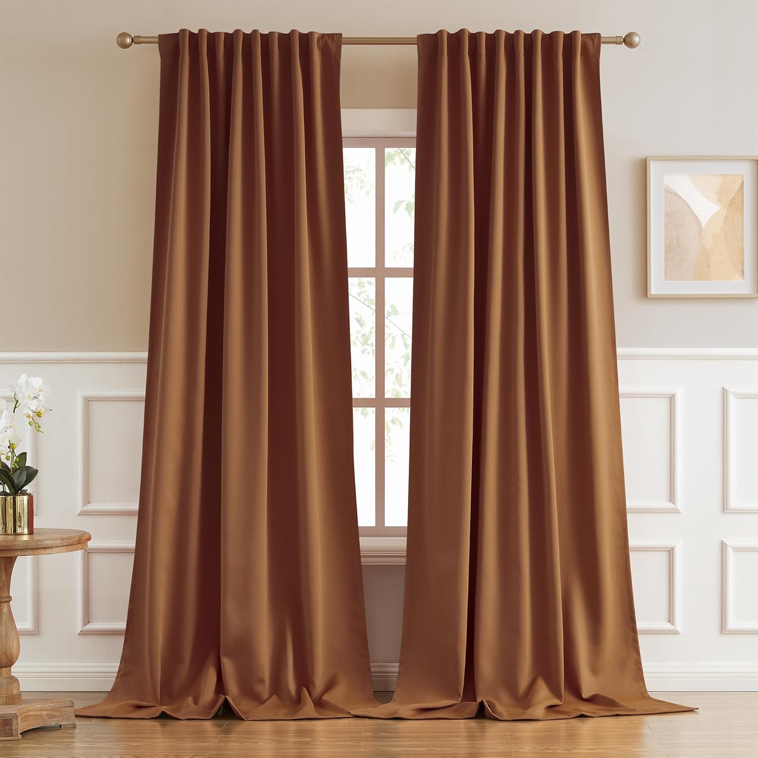 DUALIFE 108 Inch Curtains Set for Energy Efficient Living Room