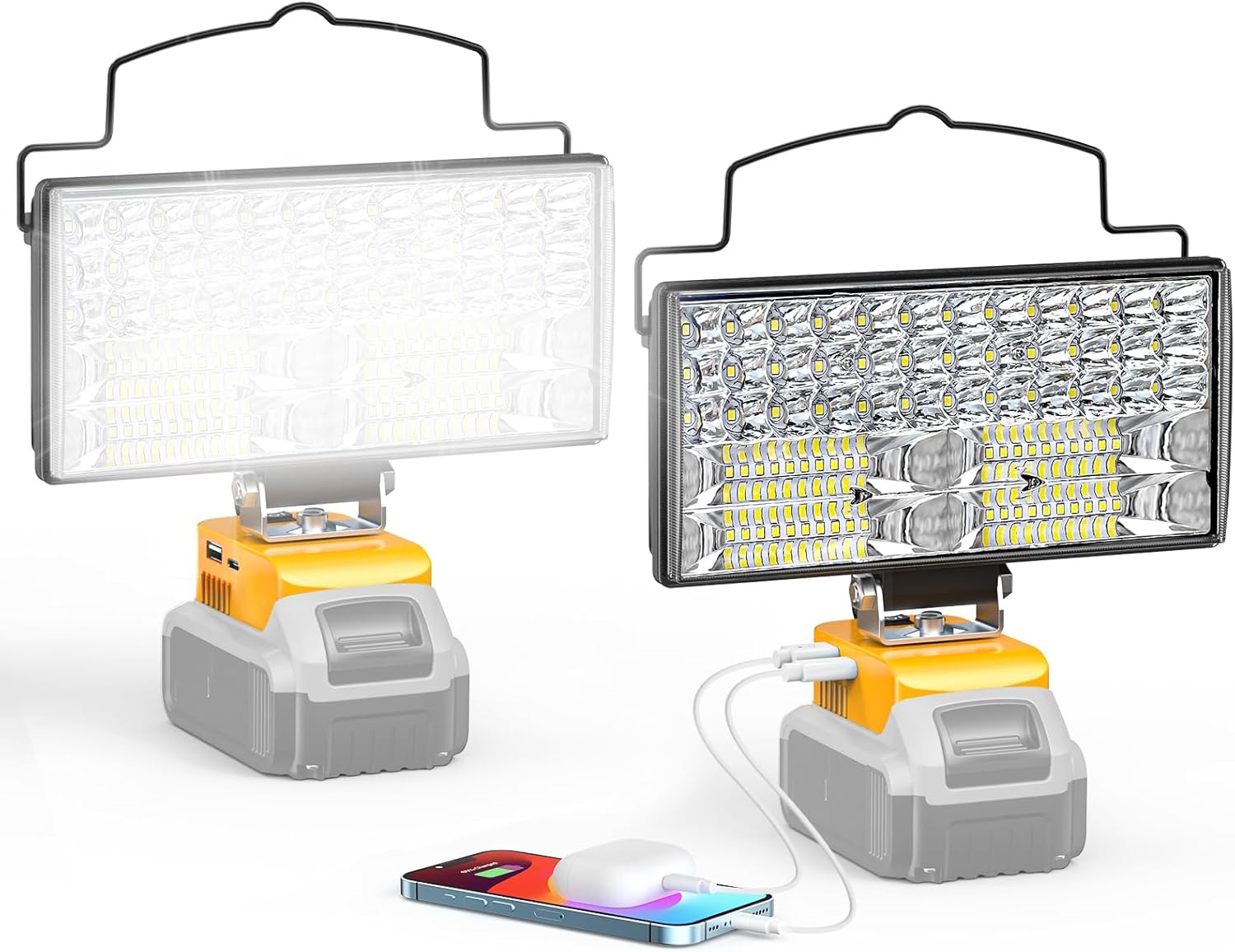 LIVOWALNY 100W LED Work Light for Dewalt Battery - 10000LM