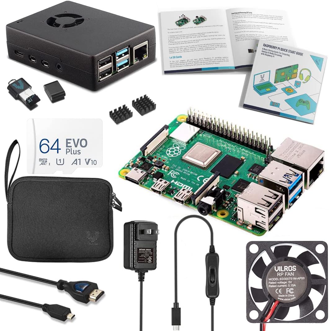 Vilros Raspberry Pi 4 8GB Complete Starter Kit with Cooling Case