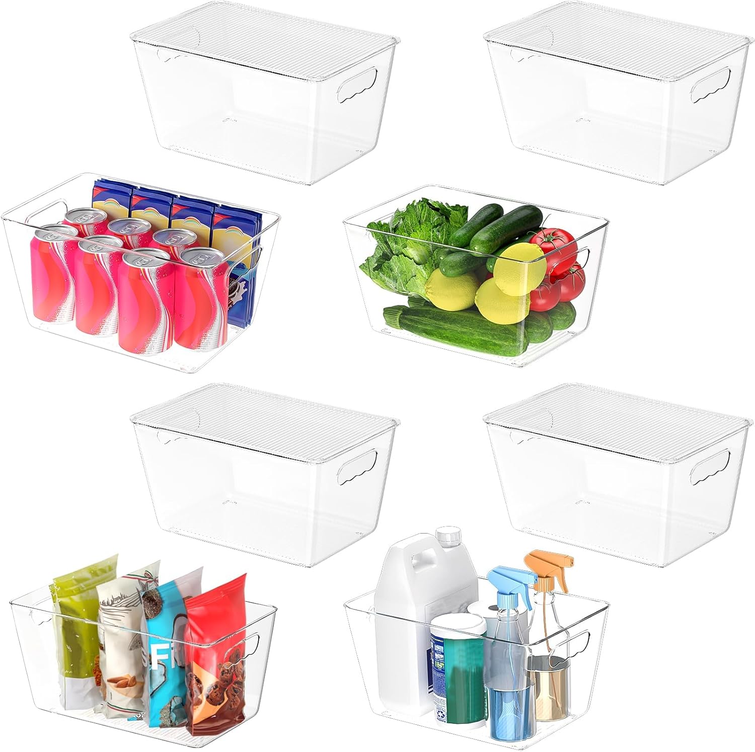 BALEINE Clear Stackable Storage Bins for Home Organization