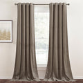 StangH Taupe Velvet Curtains 108 in - Extra Long Blackout Panels