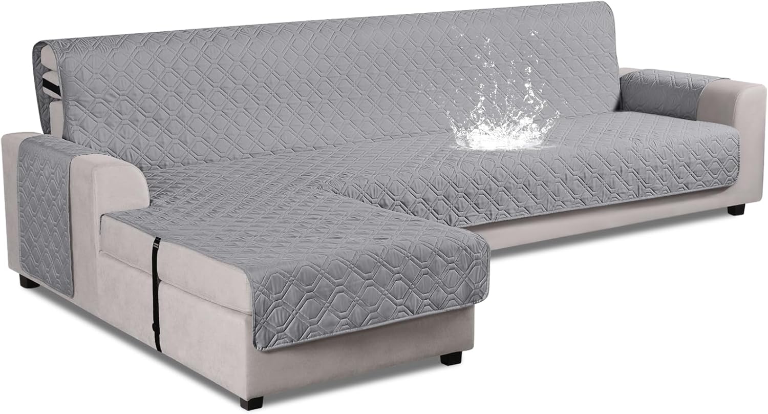 VANSOFY Waterproof L Shaped Sofa Cover for Pets and Kids