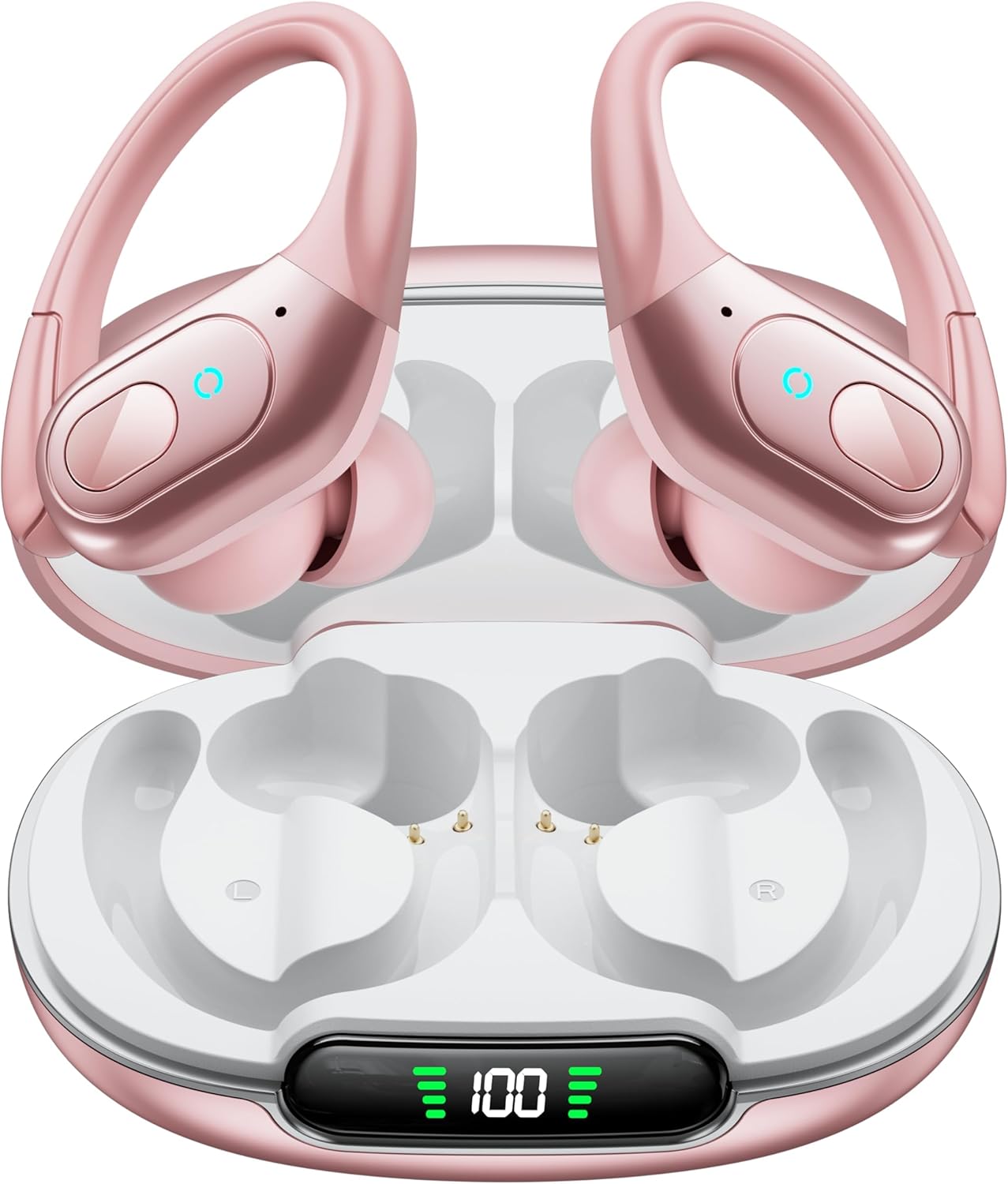 occiam Wireless Earbuds with 90H Playtime and Noise Canceling Mic