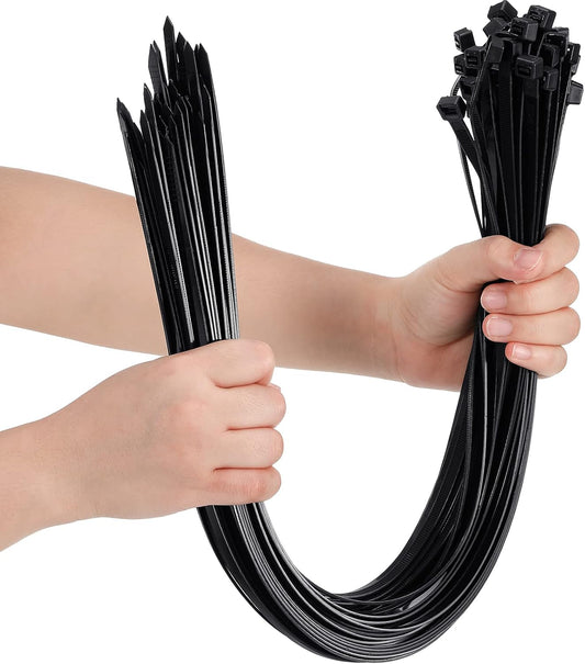 50 Pack Heavy Duty 30 Zip Ties, Industrial Strength Black Wire Ties