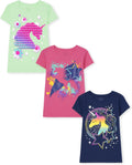 The Children's Place Girls Unicorns,Butterfly Short Sleeve Graphic
