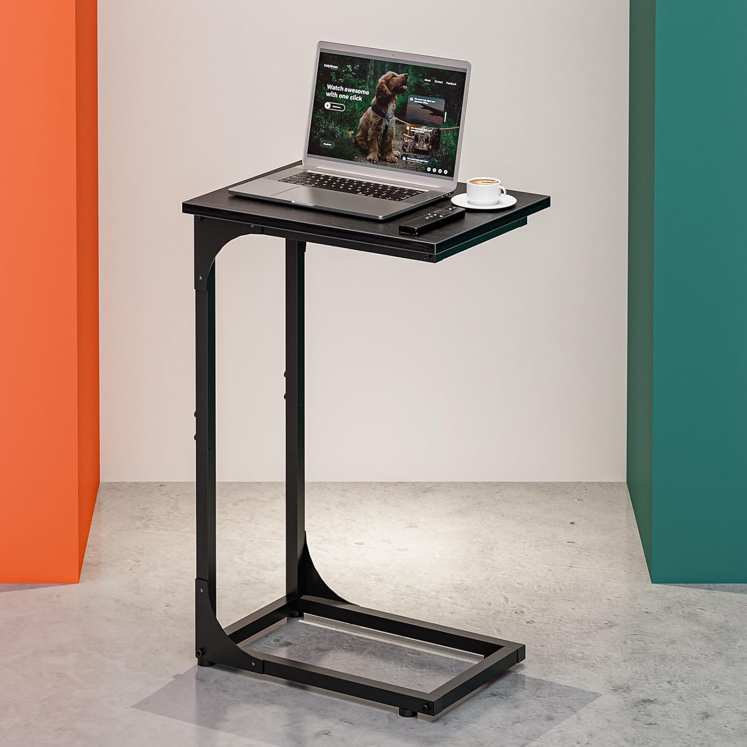 C-Shaped Side Table for Couch - Modern Small Coffee Stand