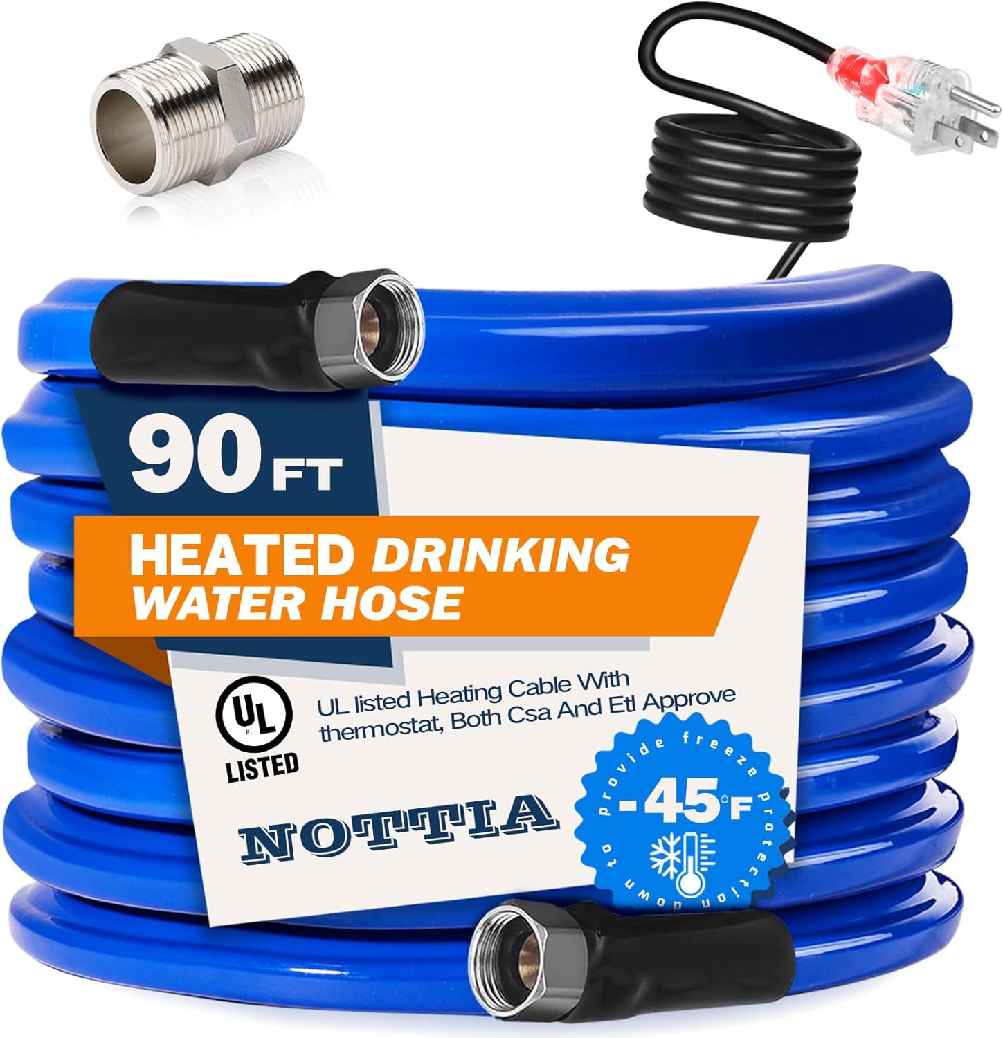 Heated Water Hose for RV -45F Antifreeze Drinking Water Hose