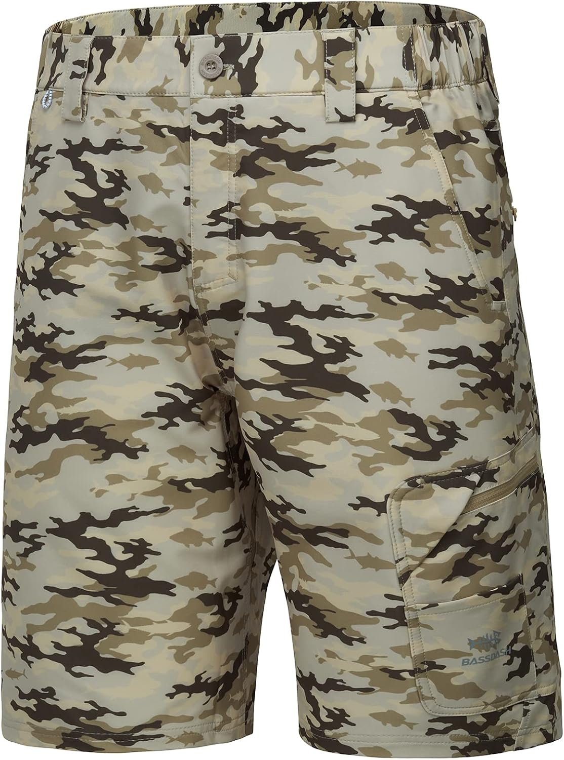 BASSDASH 10.5 Mens Fishing Cargo Shorts Quick Dry UPF 50