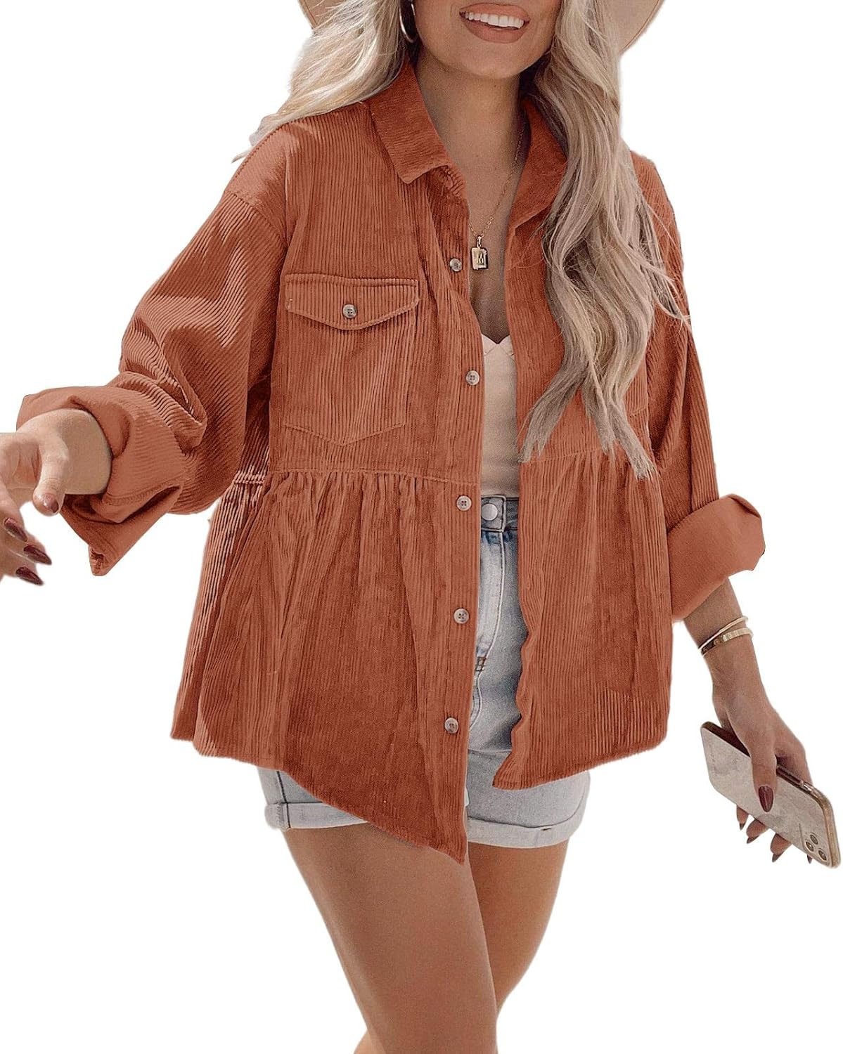 Tutorutor Womens Corduroy Shirts for Casual Style and Comfort