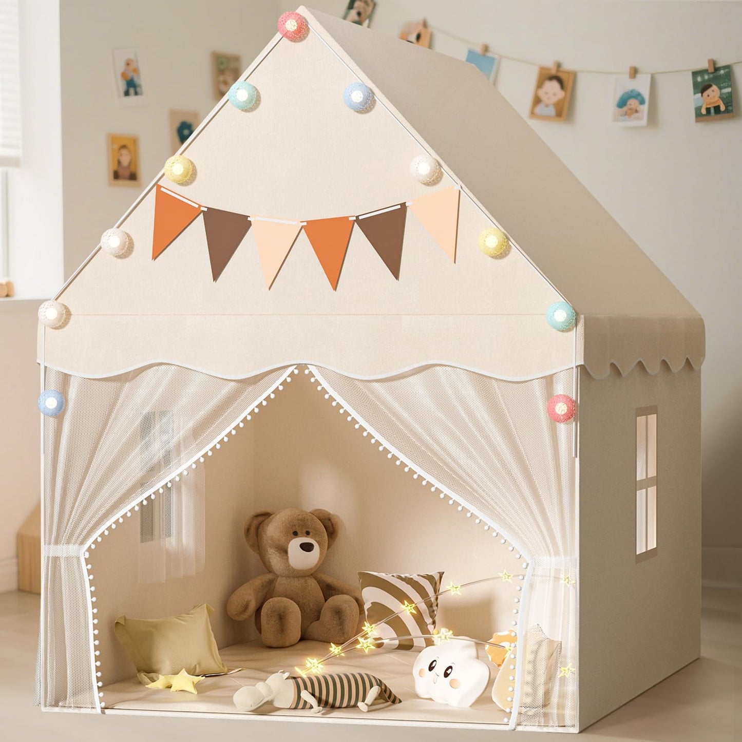EagleStone Kids Play Tent with Star Light and Padded Mat Gift
